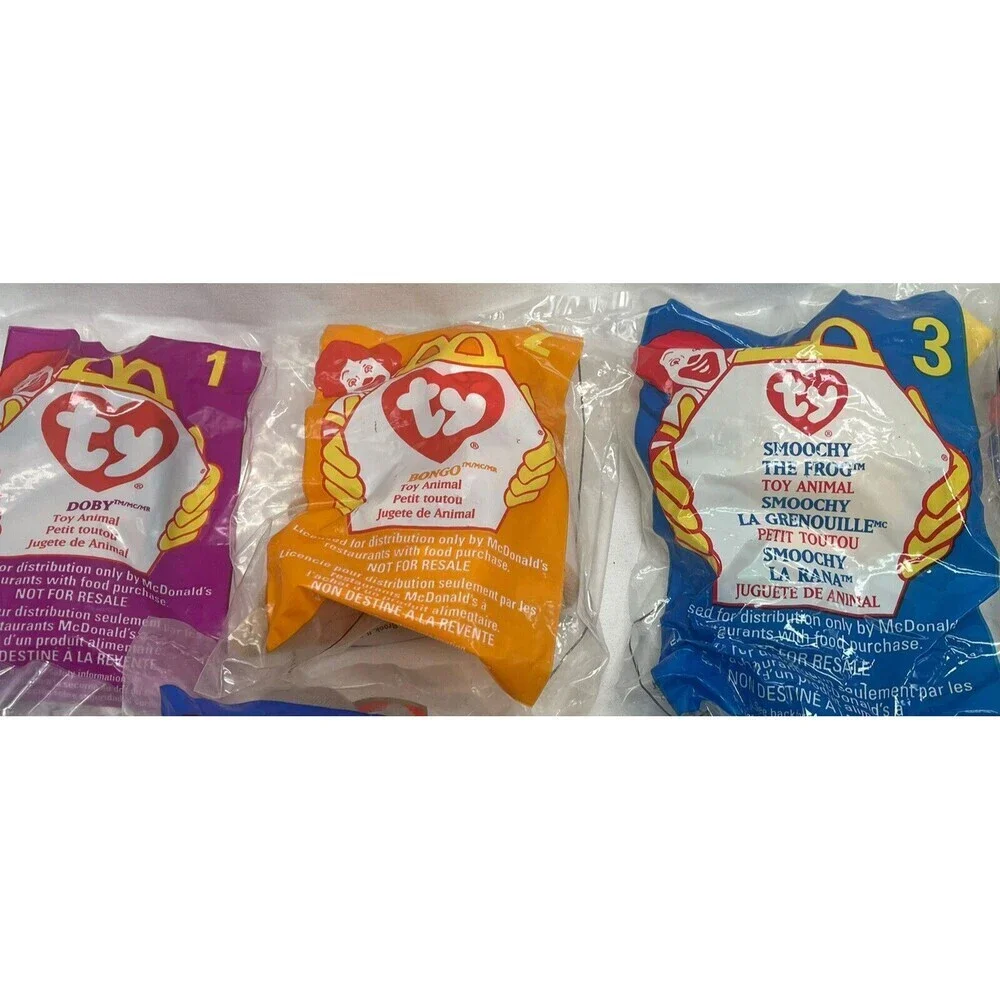 1998 Ty Teenie Beanie Babies Mcdonalds Happy Meal Toys Complete Set 1-12 New